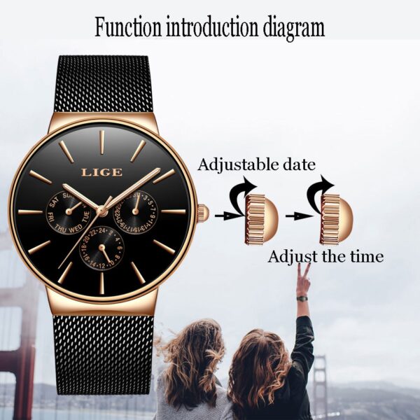 Classic Women Rose Gold Top Brand Luxury Ladies Dress Business Fashion Casual Waterproof Watches Quartz Calendar Wristwatch - Image 16