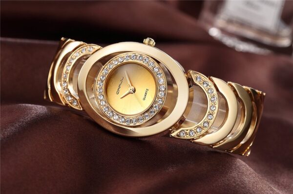 Gold Watch Women Luxury Brand bracelet Ladies Quartz Watch Gifts For Girl Full Stainless Steel Rhinestone wristwatches whatch - Image 2