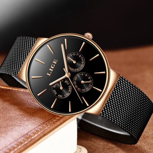 Classic Women Rose Gold Top Brand Luxury Ladies Dress Business Fashion Casual Waterproof Watches Quartz Calendar Wristwatch - Image 2