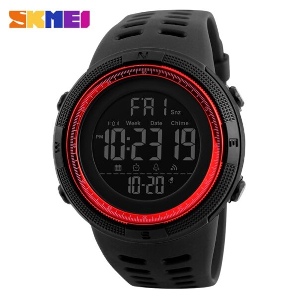 Chrono Digital Watches Mens Sport Countdown Wristwatches Men 2 time Alarm Clock Watches Male reloj hombre 1251 - Image 3