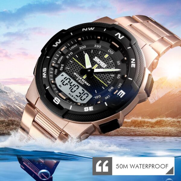 Outdoor Sport Watch Men 50m Waterproof Digital Quartz Dual Time Military Sports Watches Climbing Swim Clock - Image 2