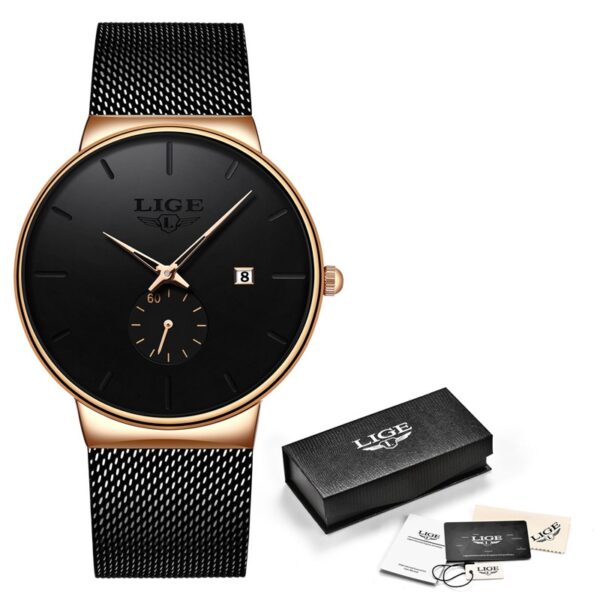 New Fashion Mens Watches Top Brand Luxury Quartz Watch Men Casual Slim Mesh Steel Waterproof Sport Watch Relogio Masculino - Image 6