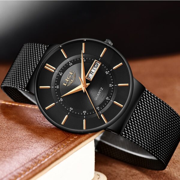 New Men Watches Waterproof Ultra Thin Date Clock Male Steel Strap Casual Quartz Watch Men Sports Wrist Watch - Image 4