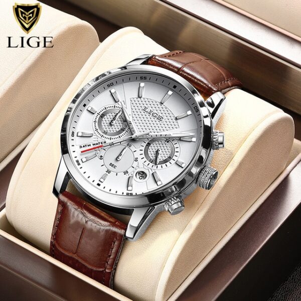 New Mens Watches LIGE Top Brand Luxury Leather Casual Quartz Watch Men Sport Waterproof Clock Watch Relogio Masculino+Box - Image 13