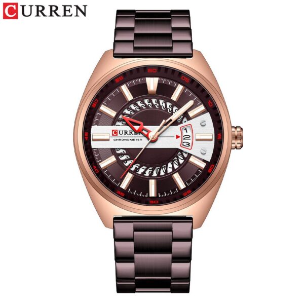 Men Watch Stainless Steel Band Luxury Quartz Wristwatches for Male Creative Design Golden Clock with Luminous - Image 7