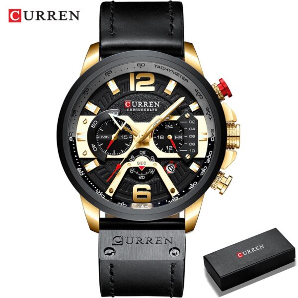 Men Watches Top Brand Luxury Blue Leather Chronograph Sport Watch For Men Fashion Date Waterproof Clock Reloj Hombre - Image 8