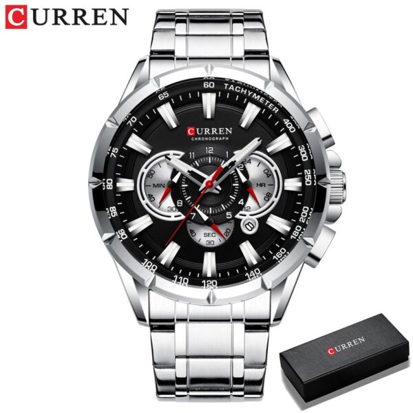 Wrist Watch Men Waterproof Chronograph Military Army Stainless Steel Male Clock Top Brand Luxury Man Sport Watches 8363 - Image 2