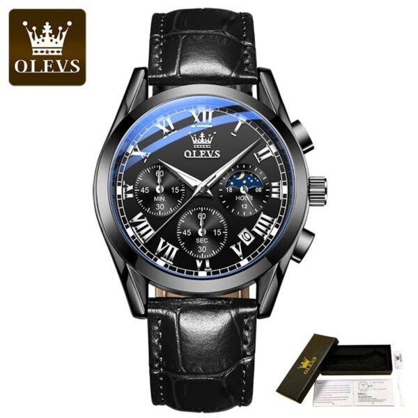 New Elite Mens Quartz Watches Business Dress Waterproof Wristwatch Men Luxury Breathable Leather Sports watch men Gifts - Image 4