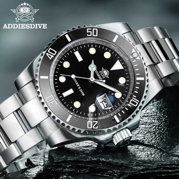 Addies Dive Men High Quality Watch 200m Waterproof Quartz Watch Ceramic Bezel Calendar Display C3 Super Luminous Watches - Image 17