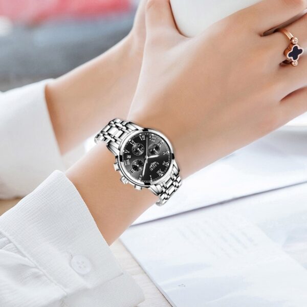 Ladies Watches Top Brand Luxury Fashion Stainless Steel Watch Women Chronograph Quartz Clock Waterproof Wristwatch - Image 16