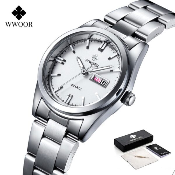 Ladies Watches Waterproof Quartz Silver Clock Women Automatic Date Dress Wrist Watch Reloj Mujer - Image 8