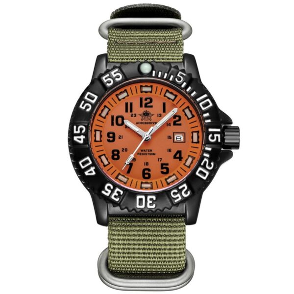 Addies Dive Men Fashion Casual Watch Calendar Display 50m Waterproof Tube Luminous Watch Orange Dial Rotating Bezel Quartz Watch - Image 2