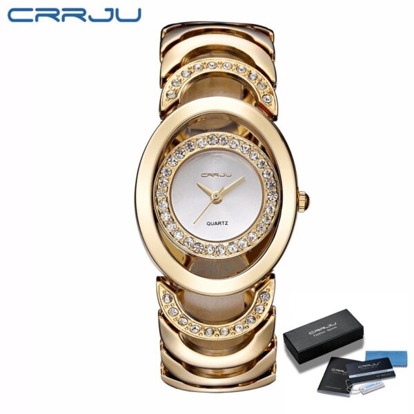 Gold Watch Women Luxury Brand bracelet Ladies Quartz Watch Gifts For Girl Full Stainless Steel Rhinestone wristwatches whatch - Image 12