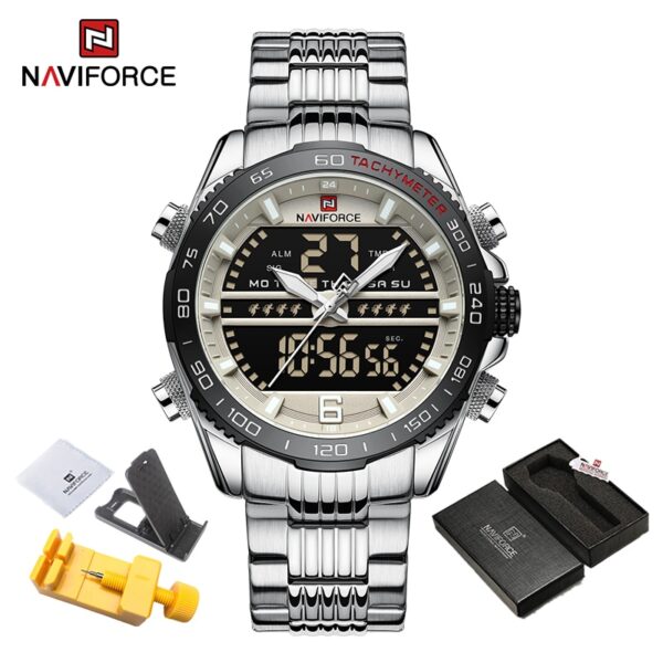 Sport Men Wrist Watch Digital Waterproof Quartz Chronograph Stainless Steel Clock Male Relogio Masculino - Image 11