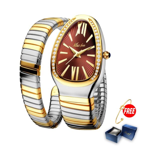 Women Watches Snake Shape Luxury Wrist Watch For Women Steel Unique Gold Quartz Ladies Watch Clock Relogio Feminino - Image 24