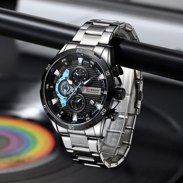 Chronograph Men Watches for Sport Casual Stainless Steel Luminous Wristwatches for Male Creative Design Quartz Clock - Image 10