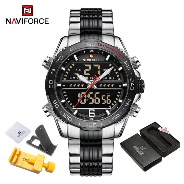 Sport Men Wrist Watch Digital Waterproof Quartz Chronograph Stainless Steel Clock Male Relogio Masculino - Image 8