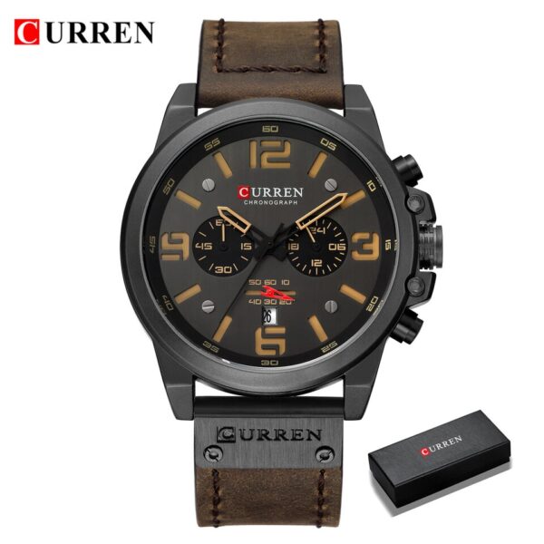 Men Watches Top Luxury Brand Waterproof Sport Wrist Watch Chronograph Quartz Military Genuine Leather Relogio Masculino - Image 10