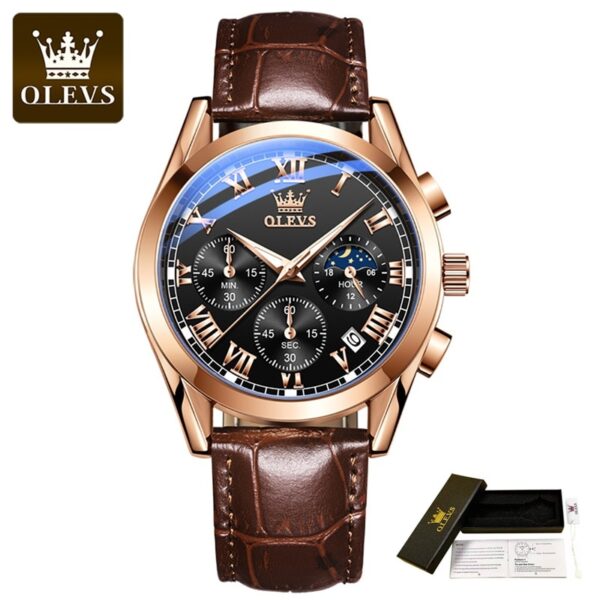 New Elite Mens Quartz Watches Business Dress Waterproof Wristwatch Men Luxury Breathable Leather Sports watch men Gifts - Image 13