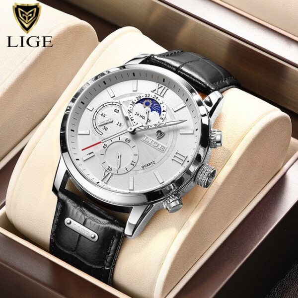 New Mens Watches LIGE Top Brand Luxury Leather Casual Quartz Watch Men Sport Waterproof Clock Watch Relogio Masculino+Box - Image 10