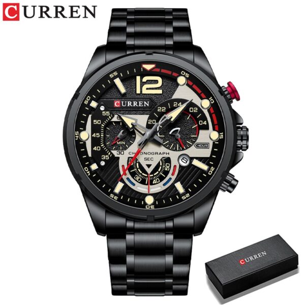 Casual Business Chronograph Waterproof Stainless Steel Watch Mens New Luxury Fashion Quartz Men wristwatch