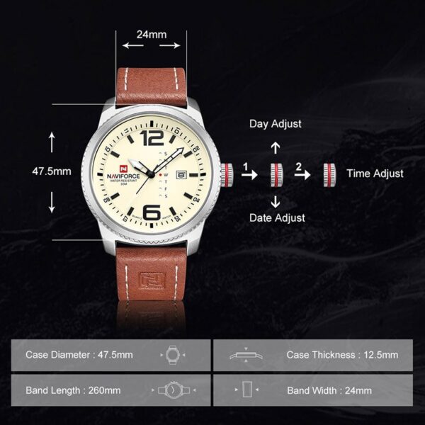 New Male Watches Casual Sport Day and Date Display Quartz Wristwatch Big Dial Clock with Luminous Hands Relogio Masculino - Image 7