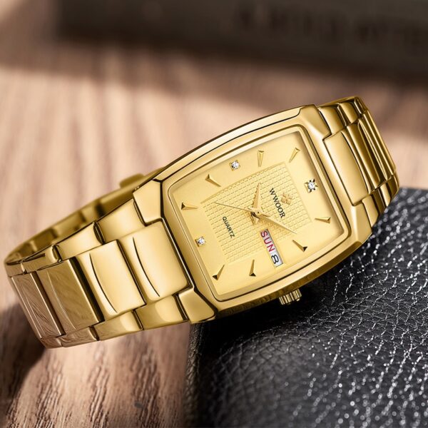 New Square Watch Men - Luxury Stainless Steel Gold Quartz Wristwatch - Image 10