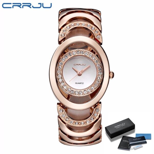 Gold Watch Women Luxury Brand bracelet Ladies Quartz Watch Gifts For Girl Full Stainless Steel Rhinestone wristwatches whatch - Image 3