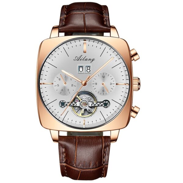 New Men Square Mechanical Watches Famous Brand Watch Montre Automatique Luxe Chronograph Square Large Dial Watch Hollow Waterproof Mens Fashion Watches - Image 8