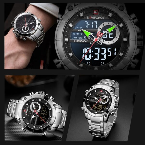 Casual Quartz Watch Men Stainless Steel Men Army Military Led Clock Male Waterproof Watches - Image 14