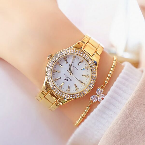 Ladies Wrist Watches Dress Gold Watch Women Crystal Diamond Watches Stainless Steel Silver Clock Women Montre Femme - Image 12