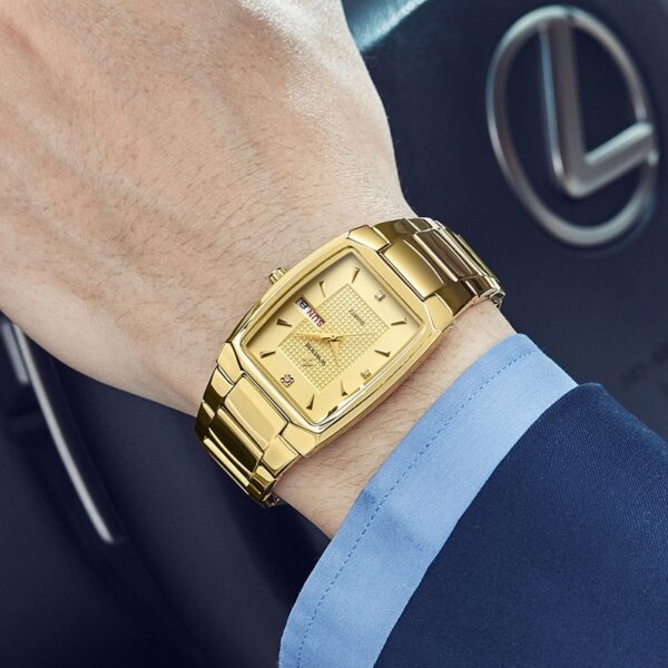 New Square Watch Men - Luxury Stainless Steel Gold Quartz Wristwatch - Image 14