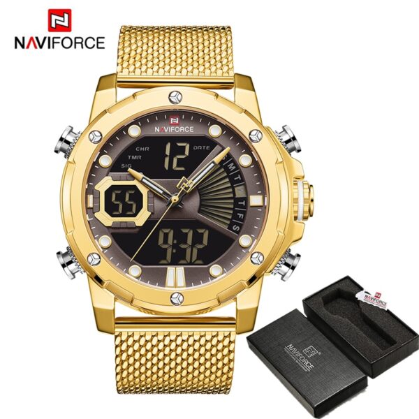 Original Watches For Men Luxury Brand Quartz Dual Display Military Sports Wrist Watch Mesh Steel Band Waterproof Clock - Image 14