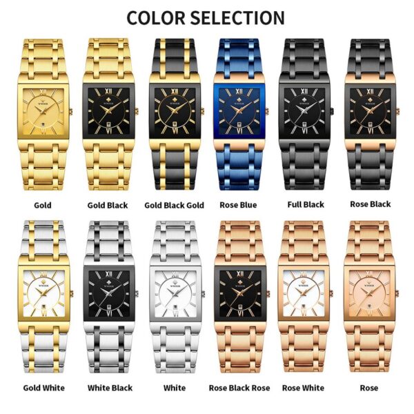 Relogio Masculino WWOOR Gold Watch Men Square Mens Watches Top Brand Luxury Golden Quartz Stainless Steel Waterproof Wrist Watch - Image 13