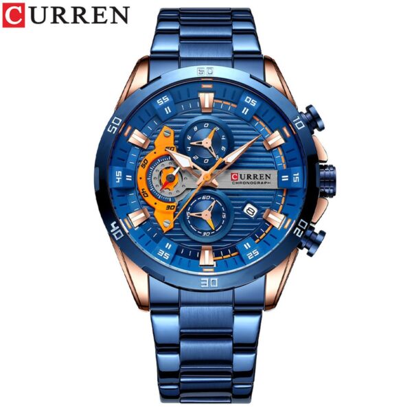 Chronograph Men Watches for Sport Casual Stainless Steel Luminous Wristwatches for Male Creative Design Quartz Clock - Image 7