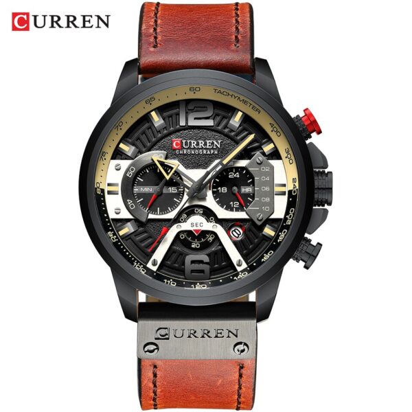 New Casual Sport Watches for Men Top Brand Luxury Military Leather Wrist Watch Man Clock Fashion Chronograph Wristwatch - Image 6