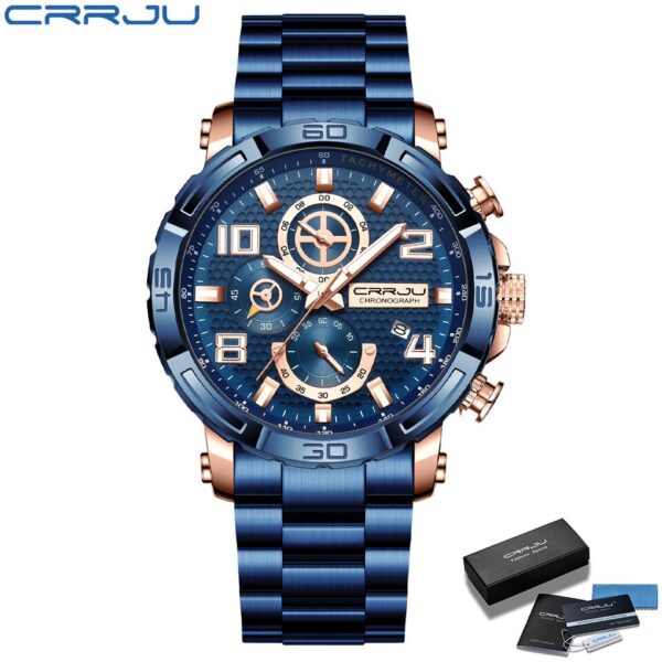 Men Watches Big Dial Waterproof Stainless Steel with Luminous hands Date Sport Chronograph Watches Relogio Masculino - Image 5