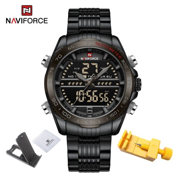 Sport Men Wrist Watch Digital Waterproof Quartz Chronograph Stainless Steel Clock Male Relogio Masculino - Image 4