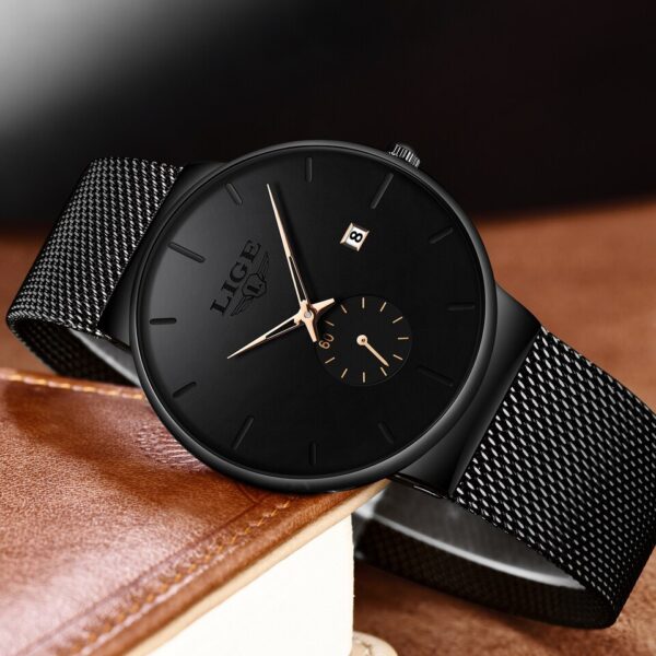 New Fashion Mens Watches Top Brand Luxury Quartz Watch Men Casual Slim Mesh Steel Waterproof Sport Watch Relogio Masculino - Image 4