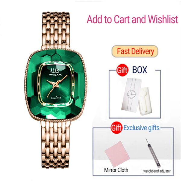 Green Diamond Style Luxury Women Quartz Watch Creative Unique Ladies Wrist Watch For Female Clock relogio feminino - Image 6