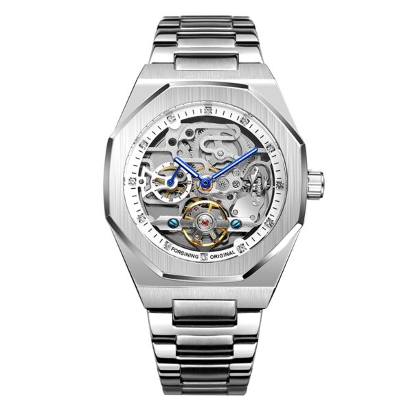 Forsining Fashion Mens Watches Automatic Mechanical Stainless Steel Fashion Business Skeleton Wrist watch Relogio Masculino - Image 2