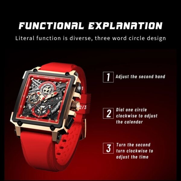 Top Brand Luxury Mens Watches Square Digital Sports Quartz Wrist Watch for Men Waterproof Stopwatch Relogio Masculino - Image 5