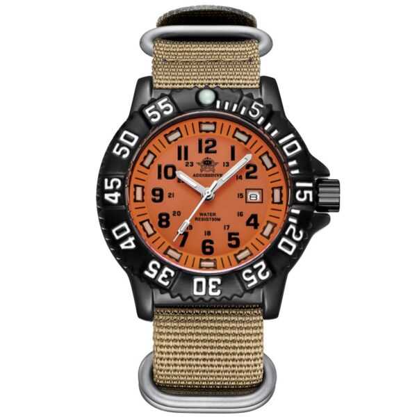 Addies Dive Men Fashion Casual Watch Calendar Display 50m Waterproof Tube Luminous Watch Orange Dial Rotating Bezel Quartz Watch - Image 11