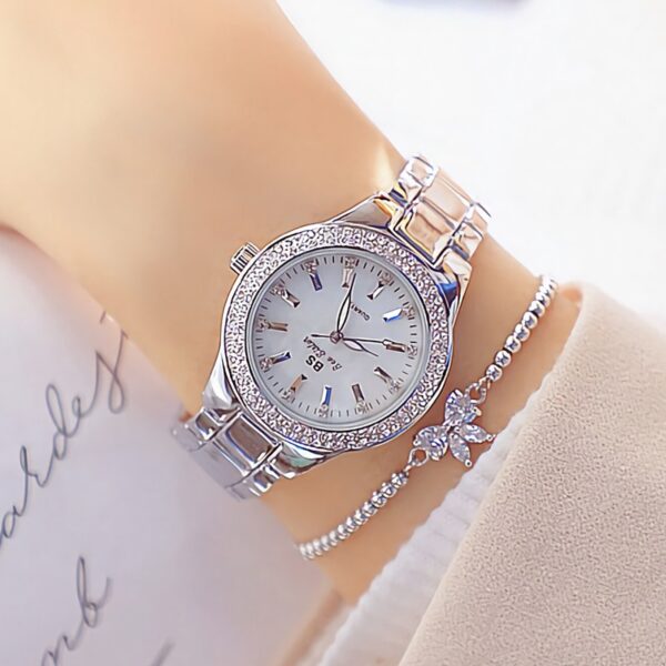 Ladies Wrist Watches Dress Gold Watch Women Crystal Diamond Watches Stainless Steel Silver Clock Women Montre Femme - Image 6