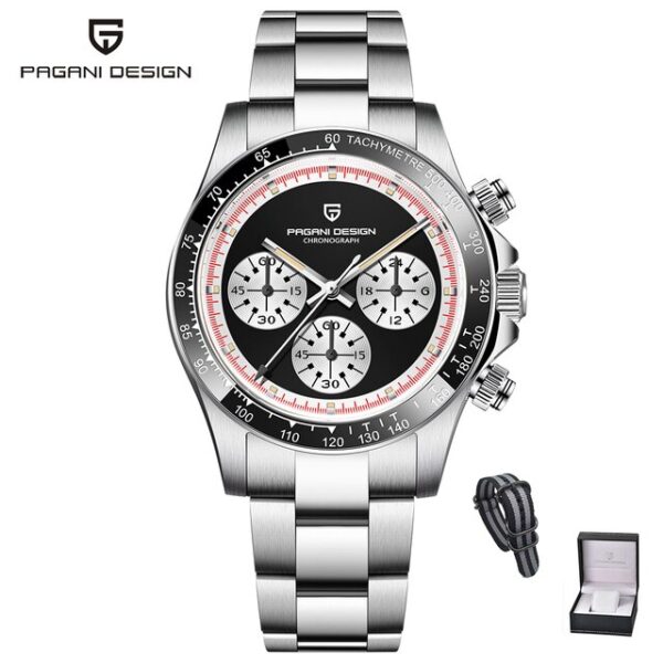 PAGANI DESIGN New Classic Men Quartz Watch Ceramic Bezel  Stainless Steel Waterproof Clock Luxury Sapphire Glass Chronograph - Image 2