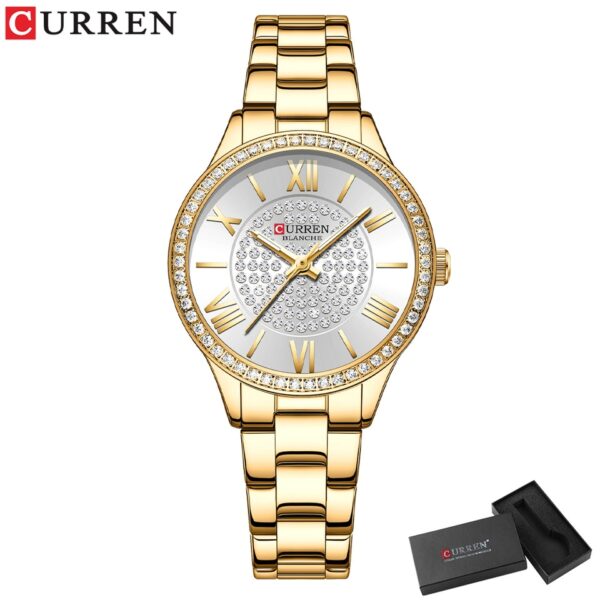 Rhinestones Rose Dial Fashion Watches with Stainless Steel Band New Quartz Wristwatches for Women - Image 8