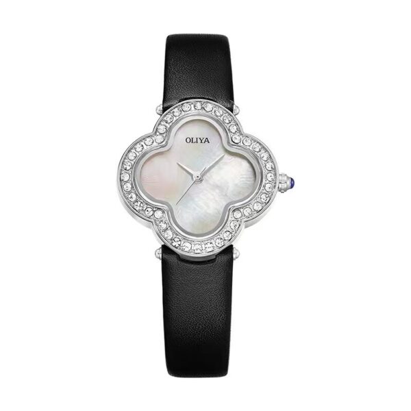 Lucky Girl Watch Leather Strap Diamond Craft Ladies Gift Hope Faith Pearl shell Ladies Quartz Watch Montres pour femmes - Image 12