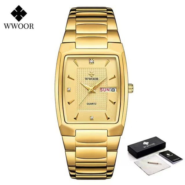 Men's Wristwatch  WWOOR Brand Luxury Quartz Watch Waterproof Business Male Date Clock Casual Fashion Black Relogio Masculino - Image 6