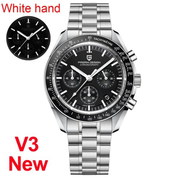 Men Watches 100M Waterproof Date Speed Chronograph Quartz VK63 AR Sapphire mirror Full Steel Watch - Image 6