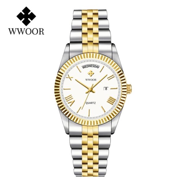 New Gold Watches Mens Luxury Stainless Steel With Calendar Warter proof Male Clock Week Quartz Wristwatch Relogio Masculino - Image 11